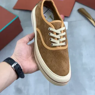 Brown Suede Cupsole Lace-Up Sneaker