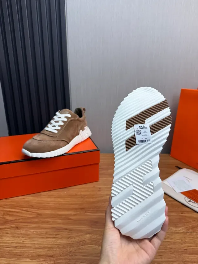 Brown White Suede Upper Sculpted Midsole Sneakers 2