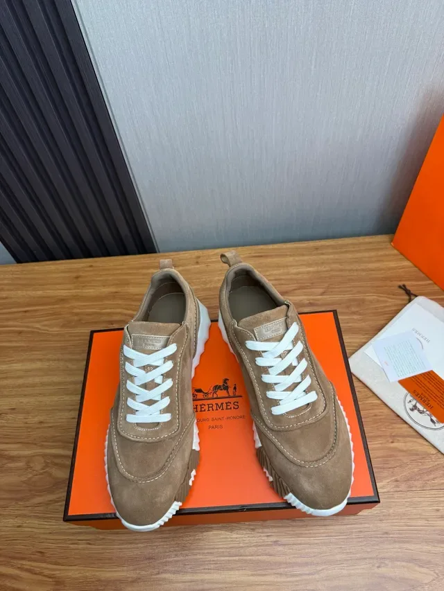 Brown White Suede Upper Sculpted Midsole Sneakers 5