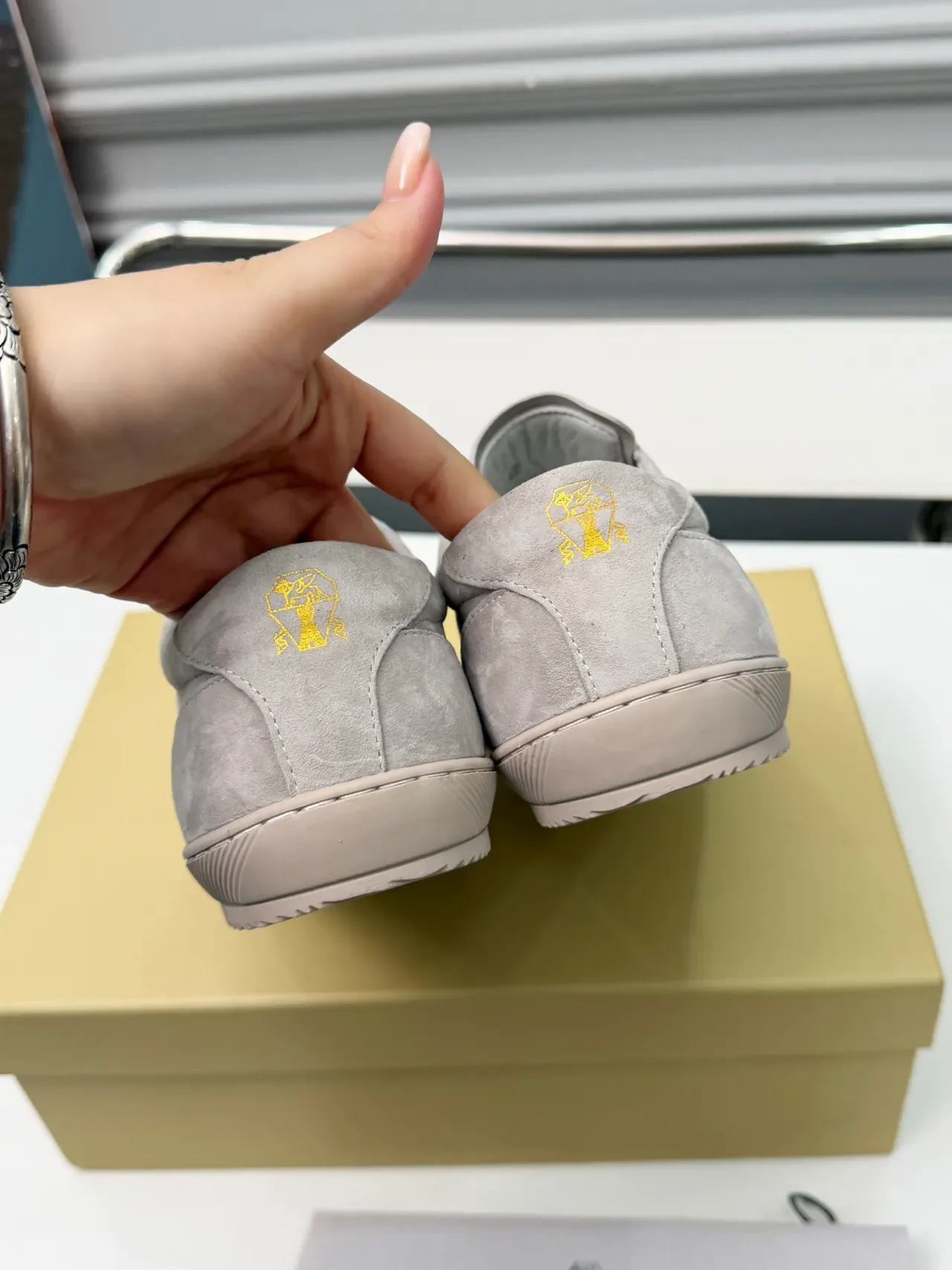 Brunello Cucinelli Gray Suede Low-Top Lifestyle Sneakers 5