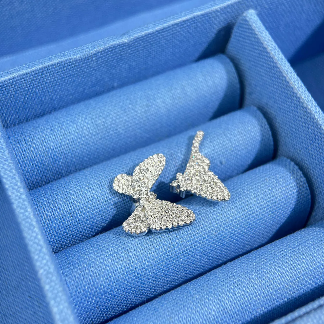 Butterfly Pavé Crystal Silver-Tone Rings 8