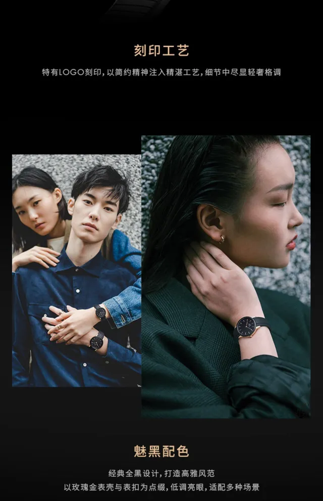 Daniel Wellington Montre Classique Noir Or Rose Ton Quartz 3
