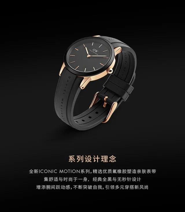 Daniel Wellington Montre Classique Noir Or Rose Ton Quartz 4