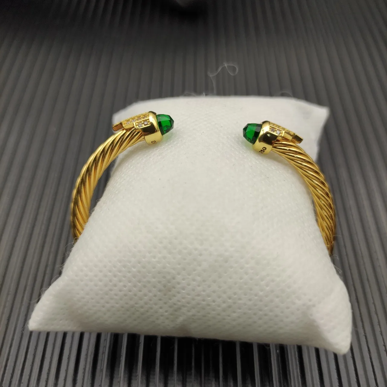 David Yurman Cable Classic Gold Green Twisted Bracelet 3