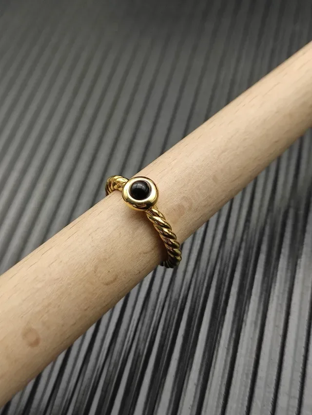 David Yurman Cable Classics Anillo de Piedra Cabochon Banda Trenzada Oro Negro 7