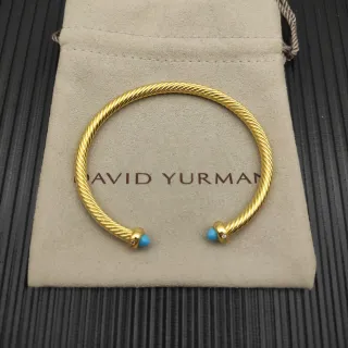 David Yurman Cable Classics سوار ذهبي أزرق ملتوي