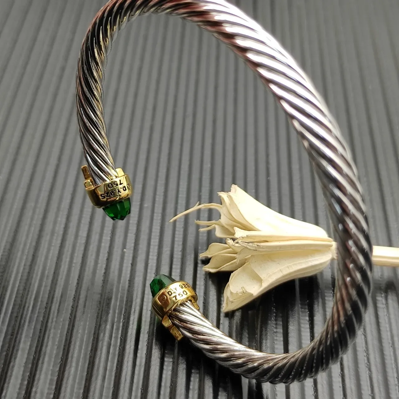 David Yurman Cable Classics Silver Gold Twisted Dual-Tone Metal Bracelet 2