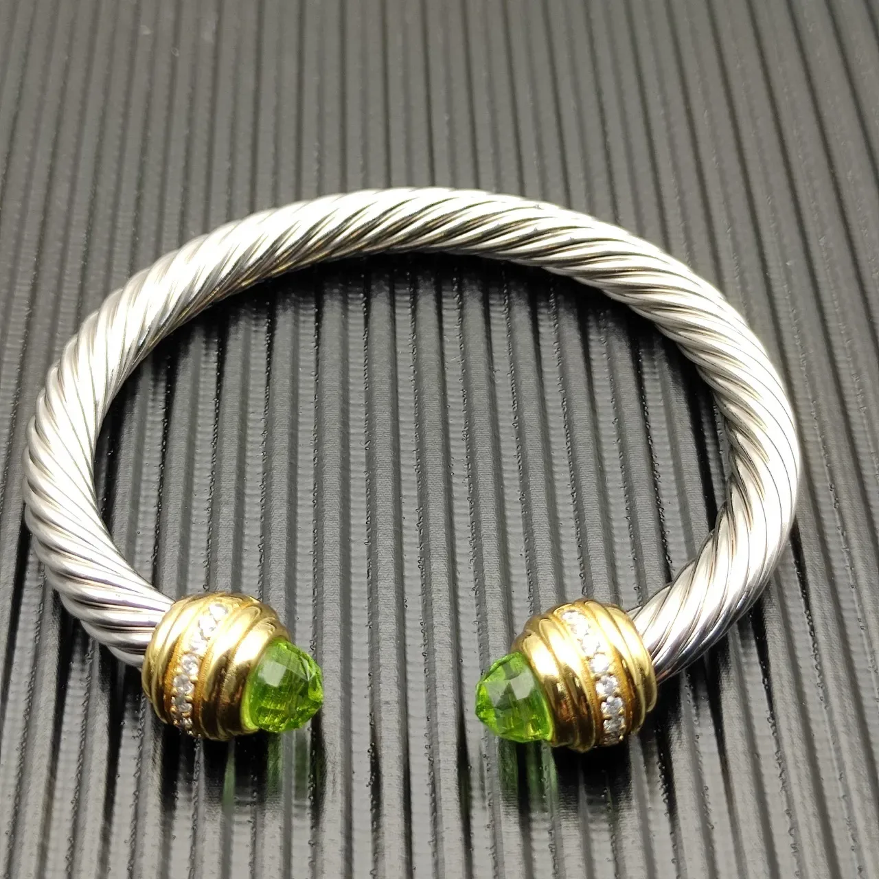 David Yurman Cable Classics Silver Gold Twisted Dual-Tone Metal Bracelet 6
