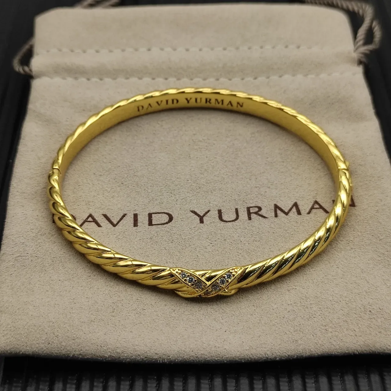 David Yurman Cable Classics X Pavé Diamond Twisted Rope Bracelet 4