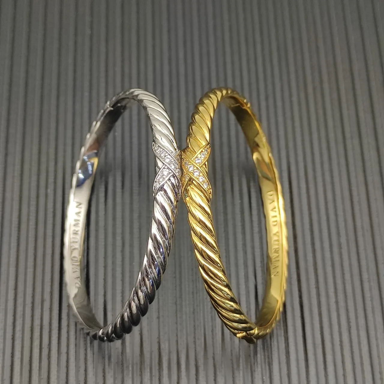 David Yurman Cable Classics X Pavé Diamond Twisted Rope Bracelet 5