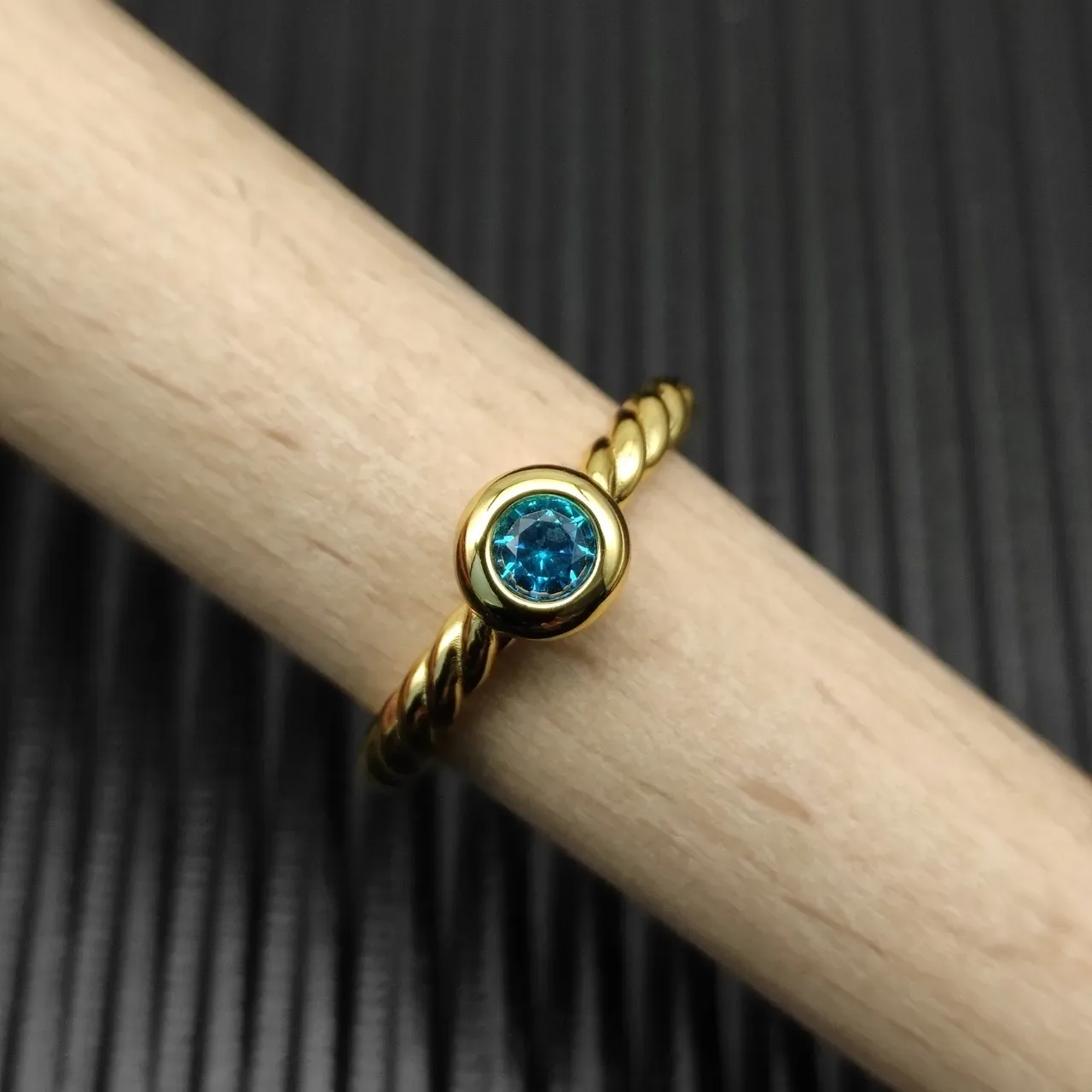 David Yurman Cable Collection Anel com faixa torcida azul dourada com pedras cabochon 6
