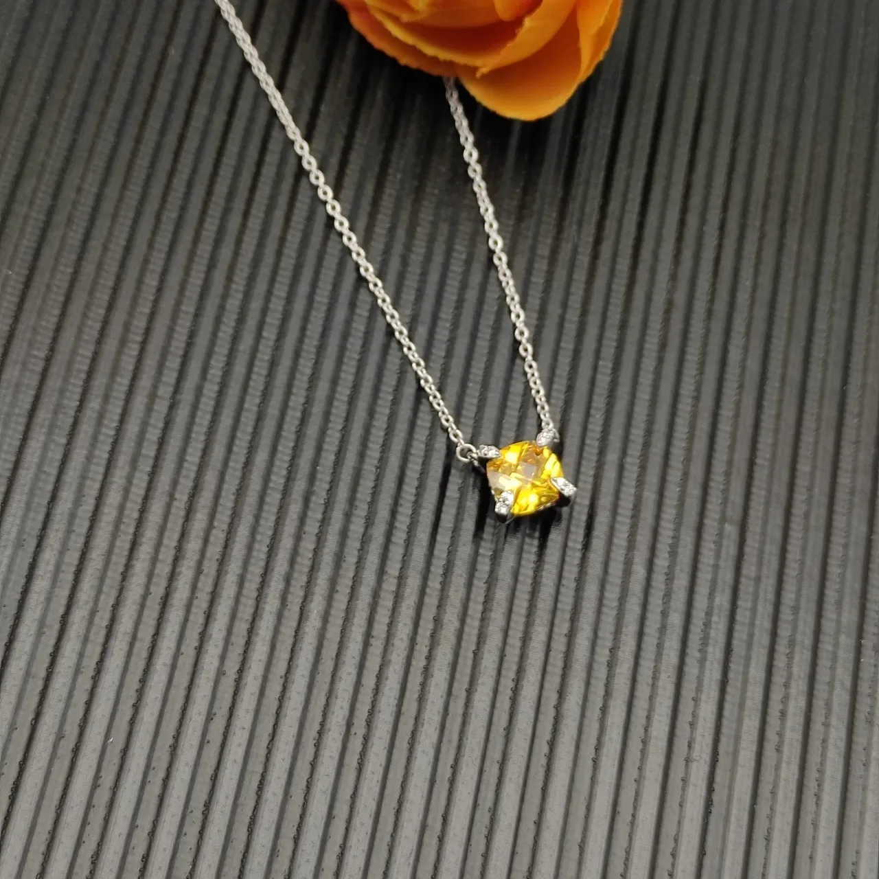 David Yurman Yellow Gemstone Pendant Necklace 6
