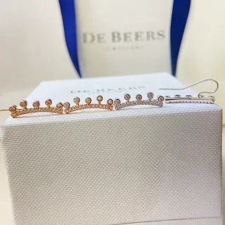 De Beers أقراط ذهب فضة الماس بارفيه ثنائي الألوان معدن