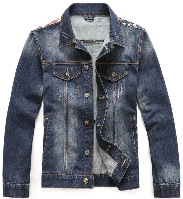 Distressed American Flag Patch Denim Jacket 5