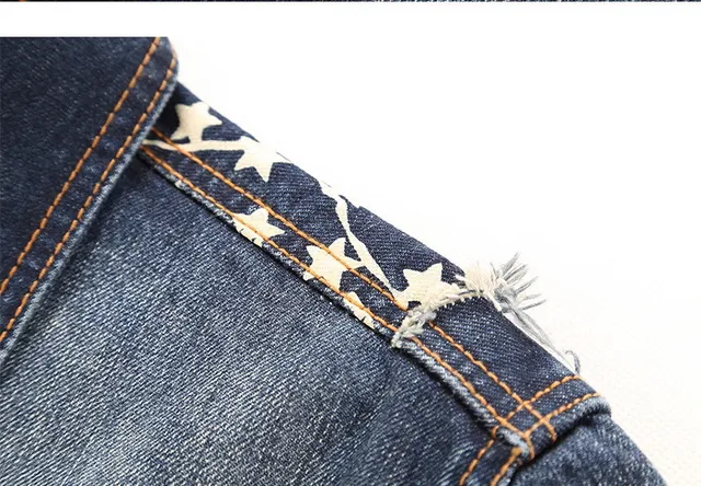 Distressed American Flag Patch Denim Jacket 9