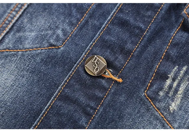 Distressed American Flag Patch Denim Jacket 12