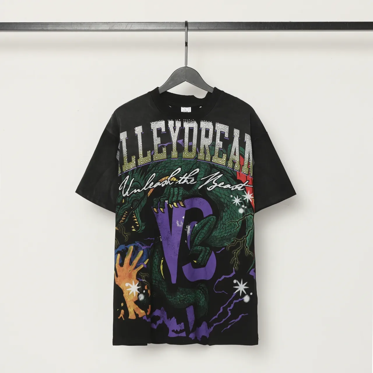 Distressed Black Oversized Graphic Print T-Shirt 2