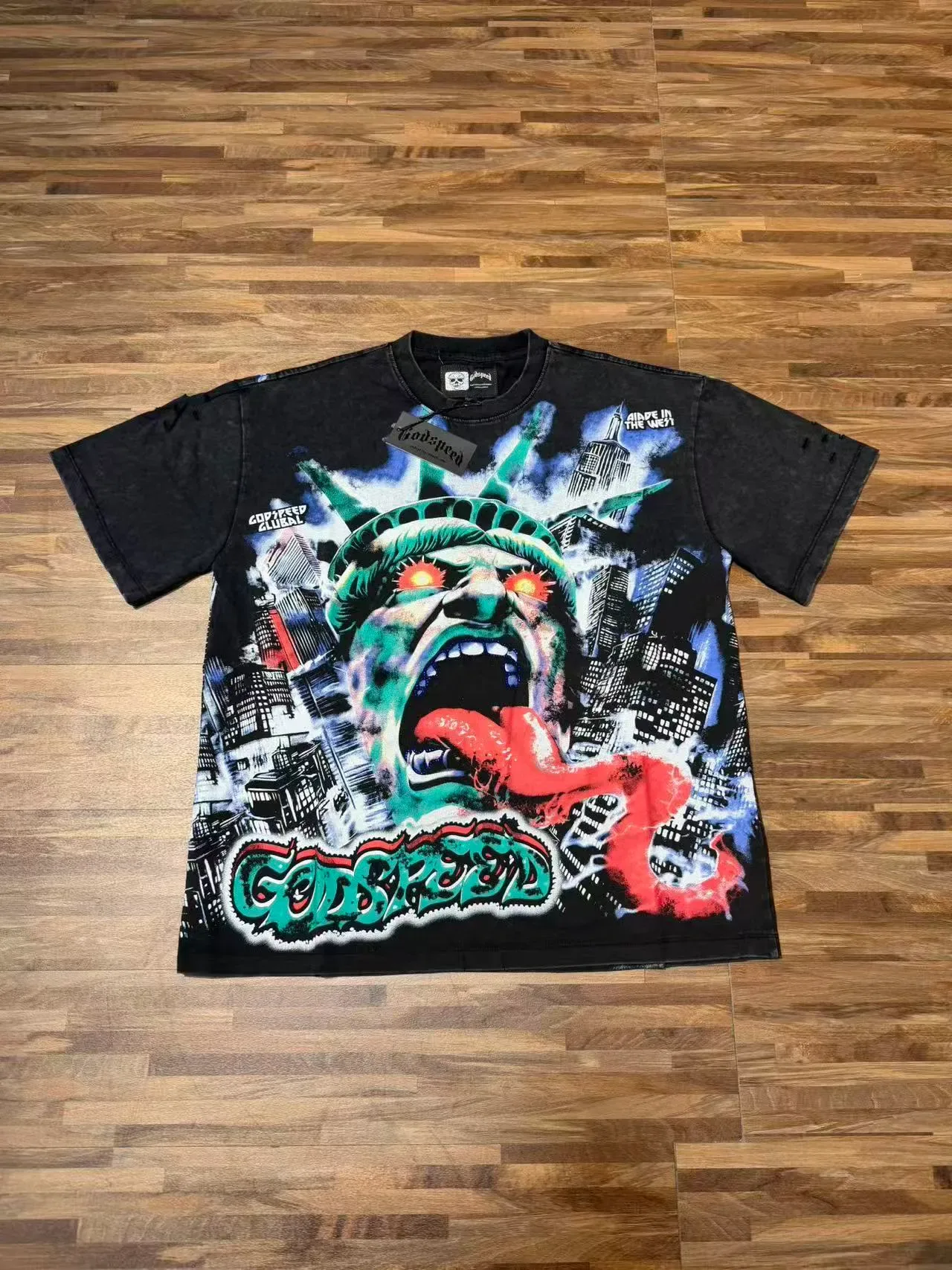 Distressed Graphic Print Oversized T-Shirt 6