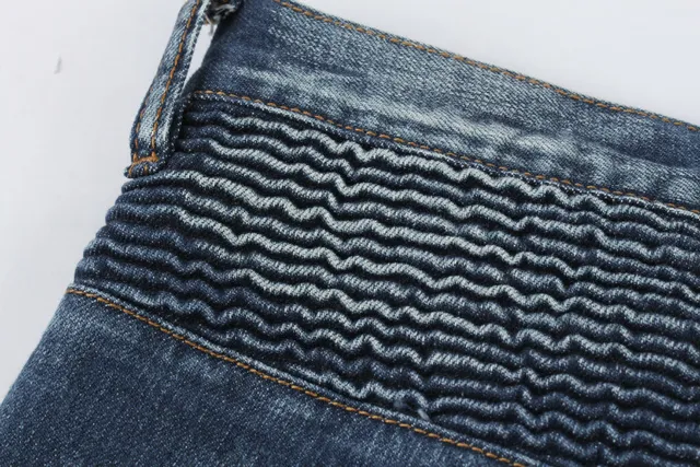Jeans desgastados reforzados en las rodillas con bolsillo de cremallera y bajo en bruto 6