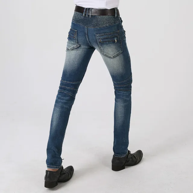 Jeans desgastados reforzados en las rodillas con bolsillo de cremallera y bajo en bruto 12
