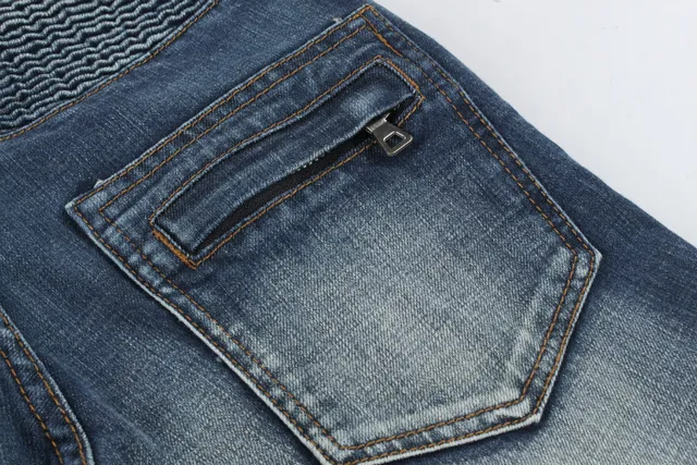 Jeans desgastados reforzados en las rodillas con bolsillo de cremallera y bajo en bruto 20
