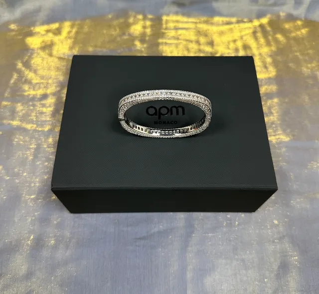 Full-Pavé Double-Row Silver-Tone Bangle Bracelets 6