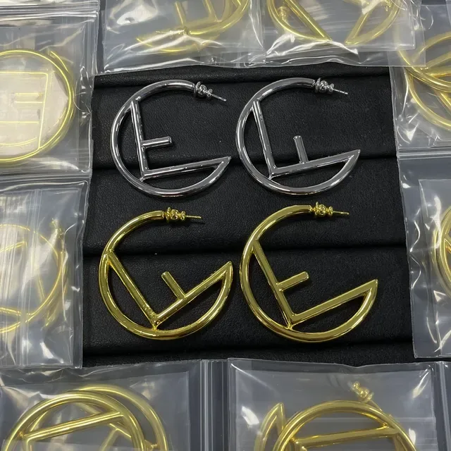Gold and Silver Monogram Hoop Earrings 2