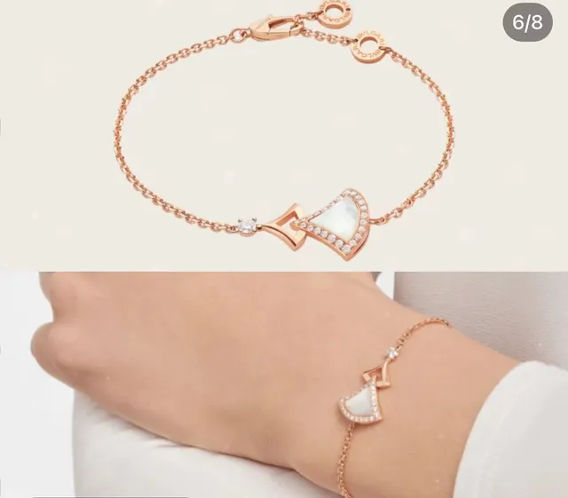 Bracelet chaîne dorée verte en forme d'éventail 4