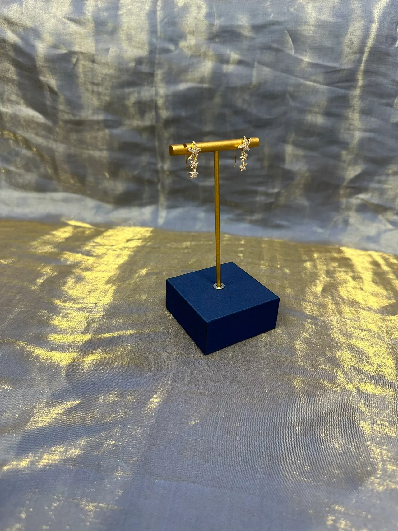 Gold Navy Star-Shaped Dangling Earrings 9