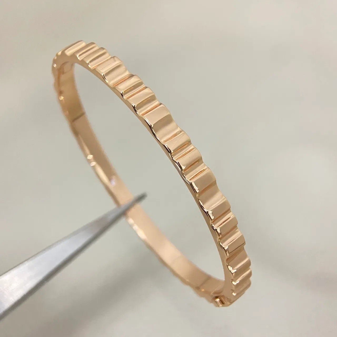Gold Silver Fluted Segmented Bracelet 4