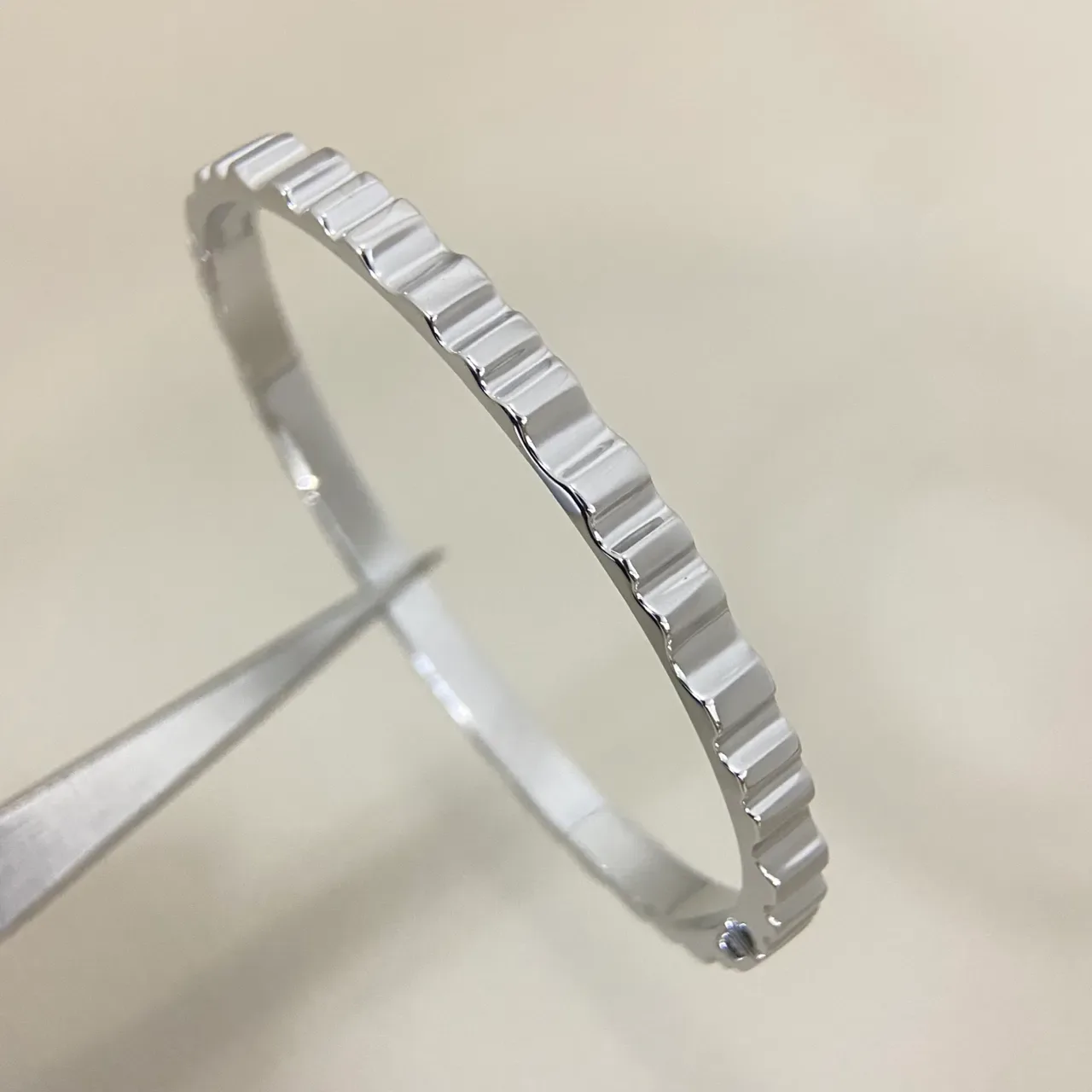 Gold Silver Fluted Segmented Bracelet 5