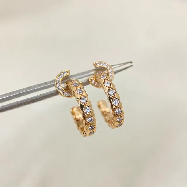 Gold Silver Twisted Rope Band Pavé-Set Stones Earrings 4