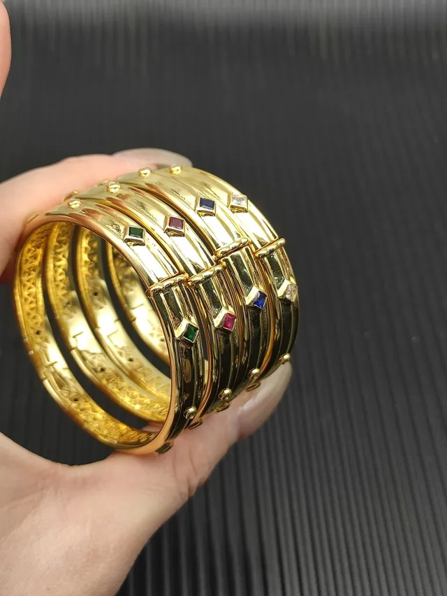 Gold Silver Two-Tone Metal Openwork Lattice Pattern Bracelet 2