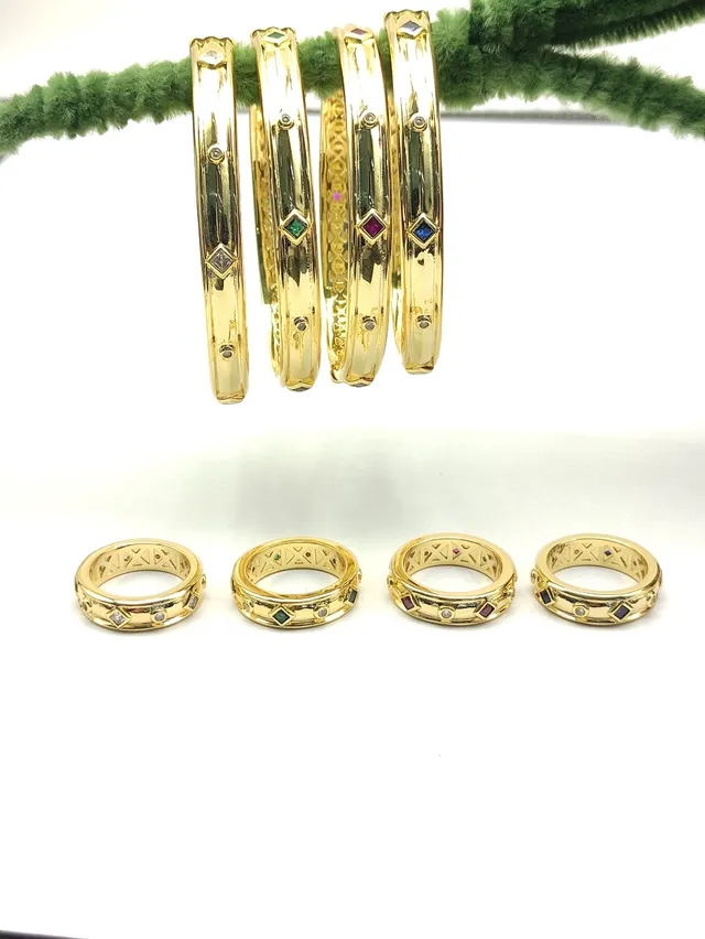 Gold Silver Two-Tone Metal Openwork Lattice Pattern Bracelet 6