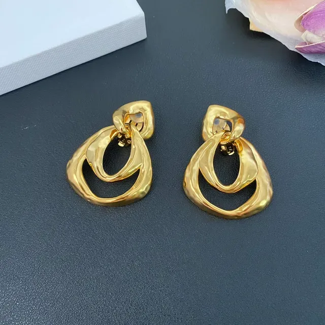 Gold-Tone Abstract Interlocking Loop Earrings 9