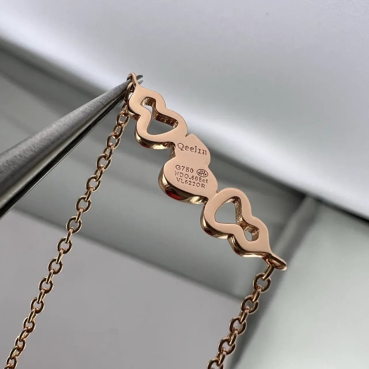 Gold-Tone Double Heart Enamel Motif Necklaces 3