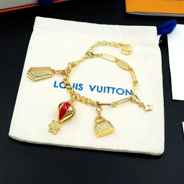 Gold-Tone Multi-Charm Enamel Pendant Bracelet 5