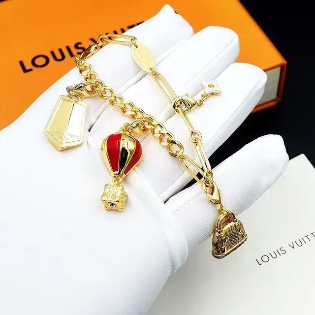 Gold-Tone Multi-Charm Enamel Pendant Bracelet 6