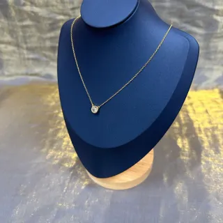 Gold-Tone Solitaire Pendant Necklace