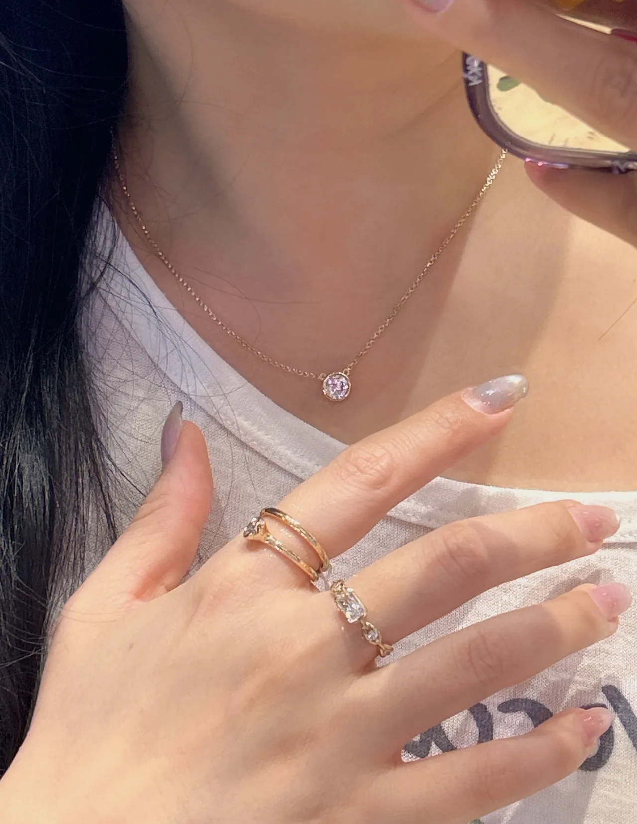 Gold-Tone Solitaire Pendant Necklace 3
