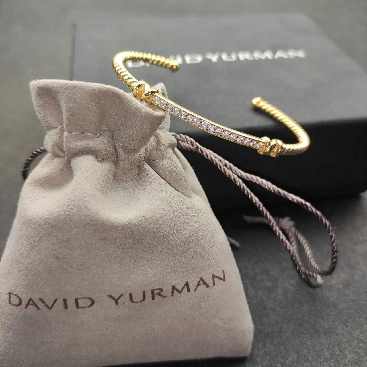 Gold Twisted Rope Cable Open Cuff Bracelet 4
