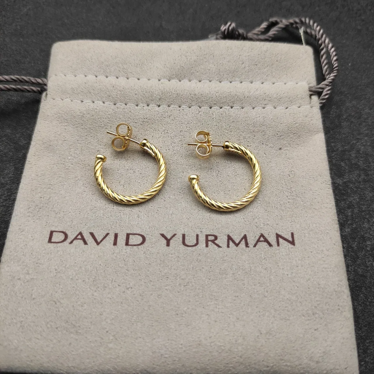 Gold Twisted Rope Hoop Earrings 4