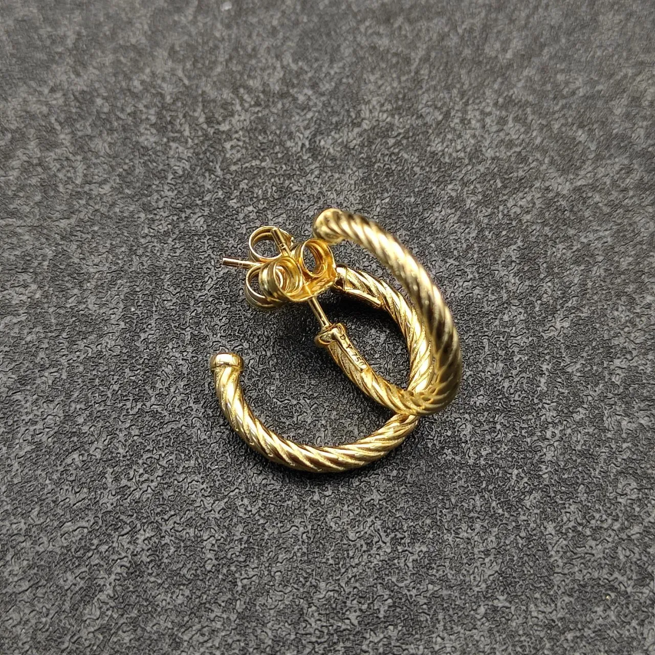 Gold Twisted Rope Hoop Earrings 6