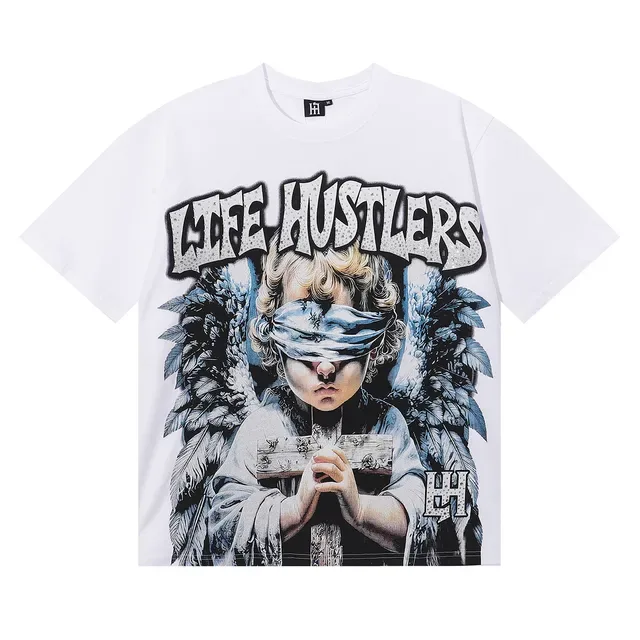 Camiseta com estampa gráfica de anjo de olhos vendados 3