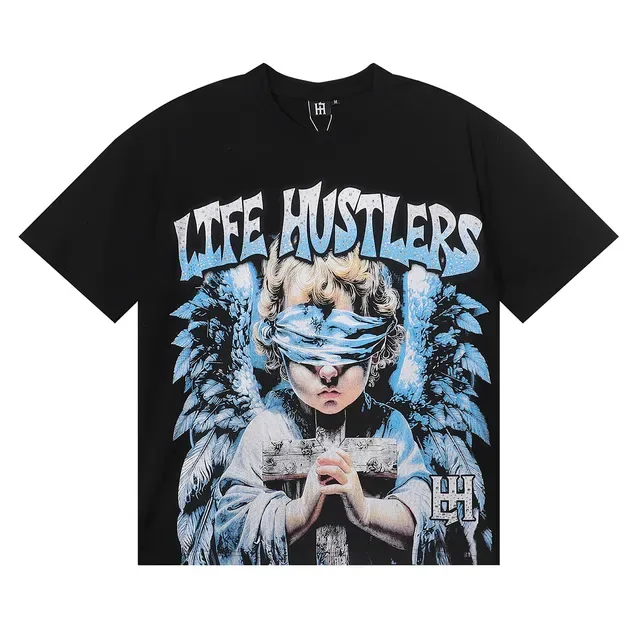 Camiseta com estampa gráfica de anjo de olhos vendados 5