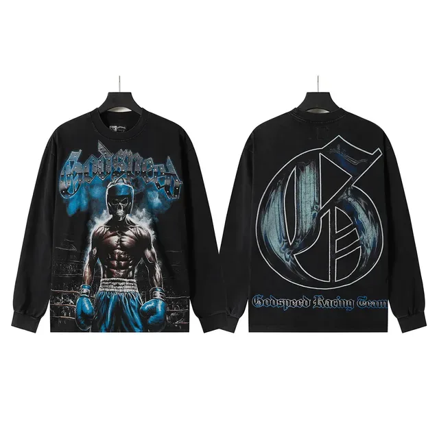 Graphic Print Crewneck Long-Sleeve T-Shirt 6