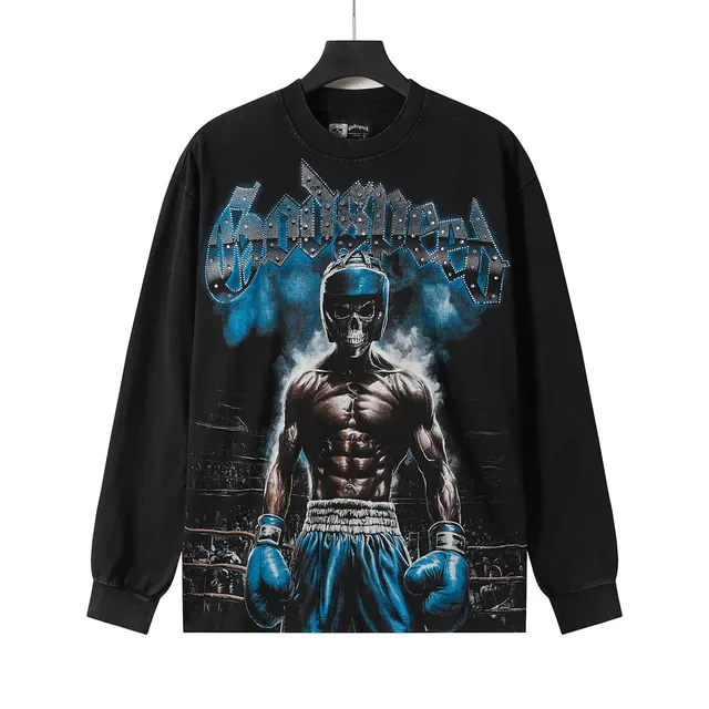 Graphic Print Crewneck Long-Sleeve T-Shirt 7