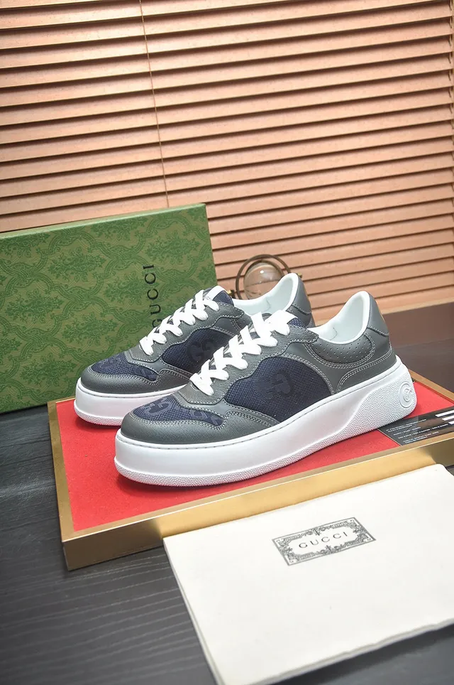 Gray and Navy Platform Lifestyle Sneaker 4