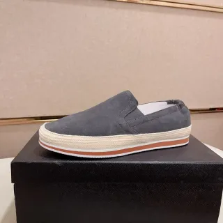 Gray Suede Slip-On Espadrille Boat Shoe