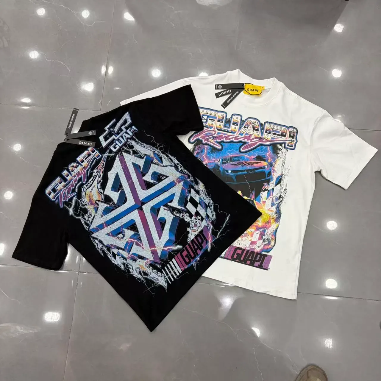 GUAPI Racing Graphic Print Oversized T-Shirt 2